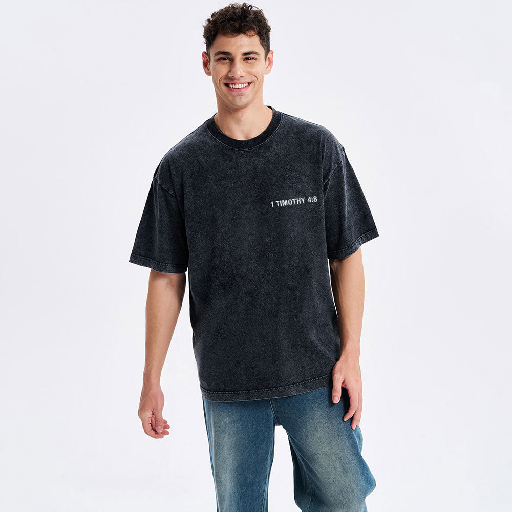 Train Your Body Discipline Your Soul Christian Washed T-Shirt