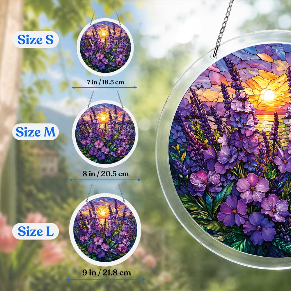 Acrylic Jigsaw Puzzle Suncatcher - Violet Sunset