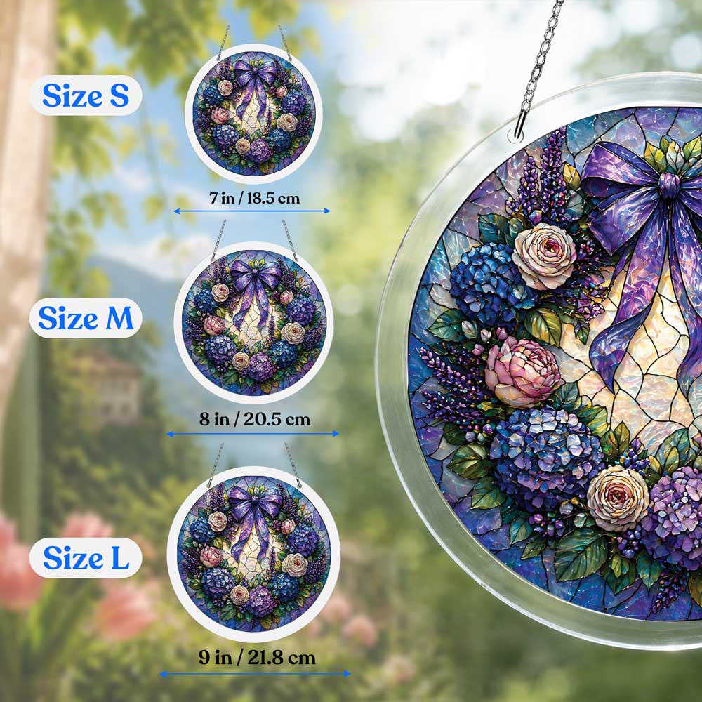 Acrylic Jigsaw Puzzle Suncatcher - Violet Wreath