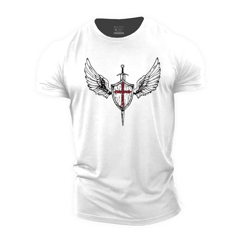 Knight Shield Cross Cotton T-Shirt