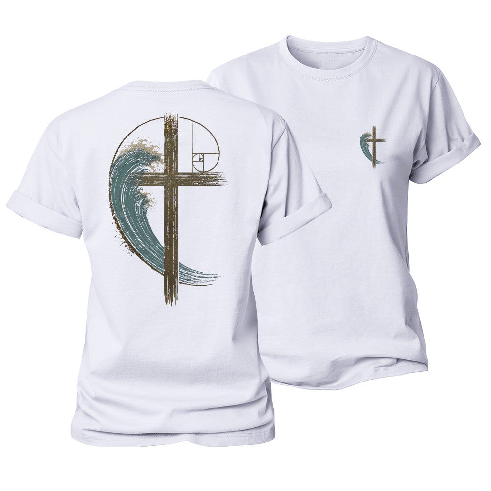 Wave Cross Women's Cotton T-Shirt