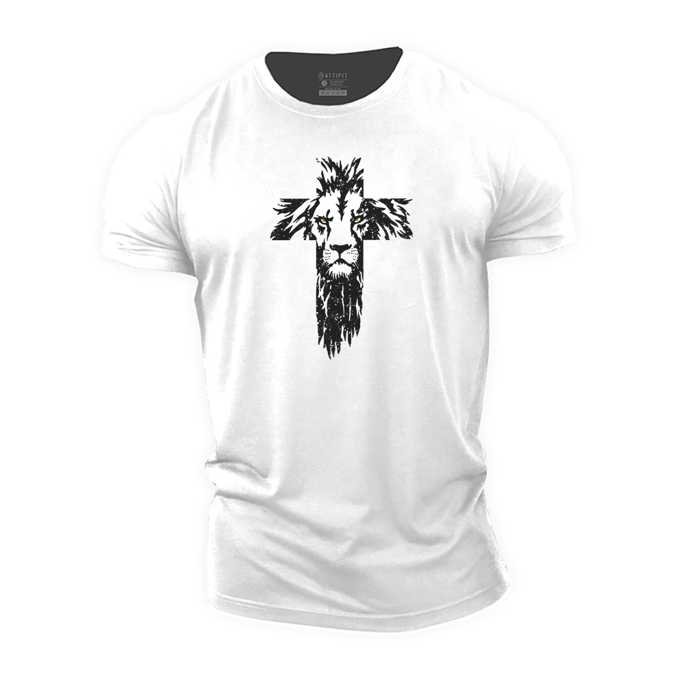 Lion Cross Cotton T-Shirt