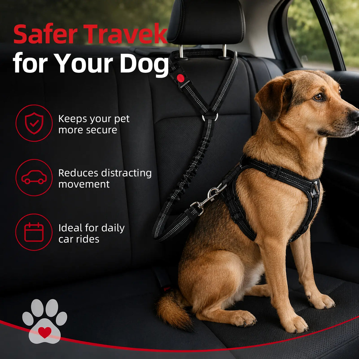 💥😘Elastic Retractable Dog Car Seat Belt🐶