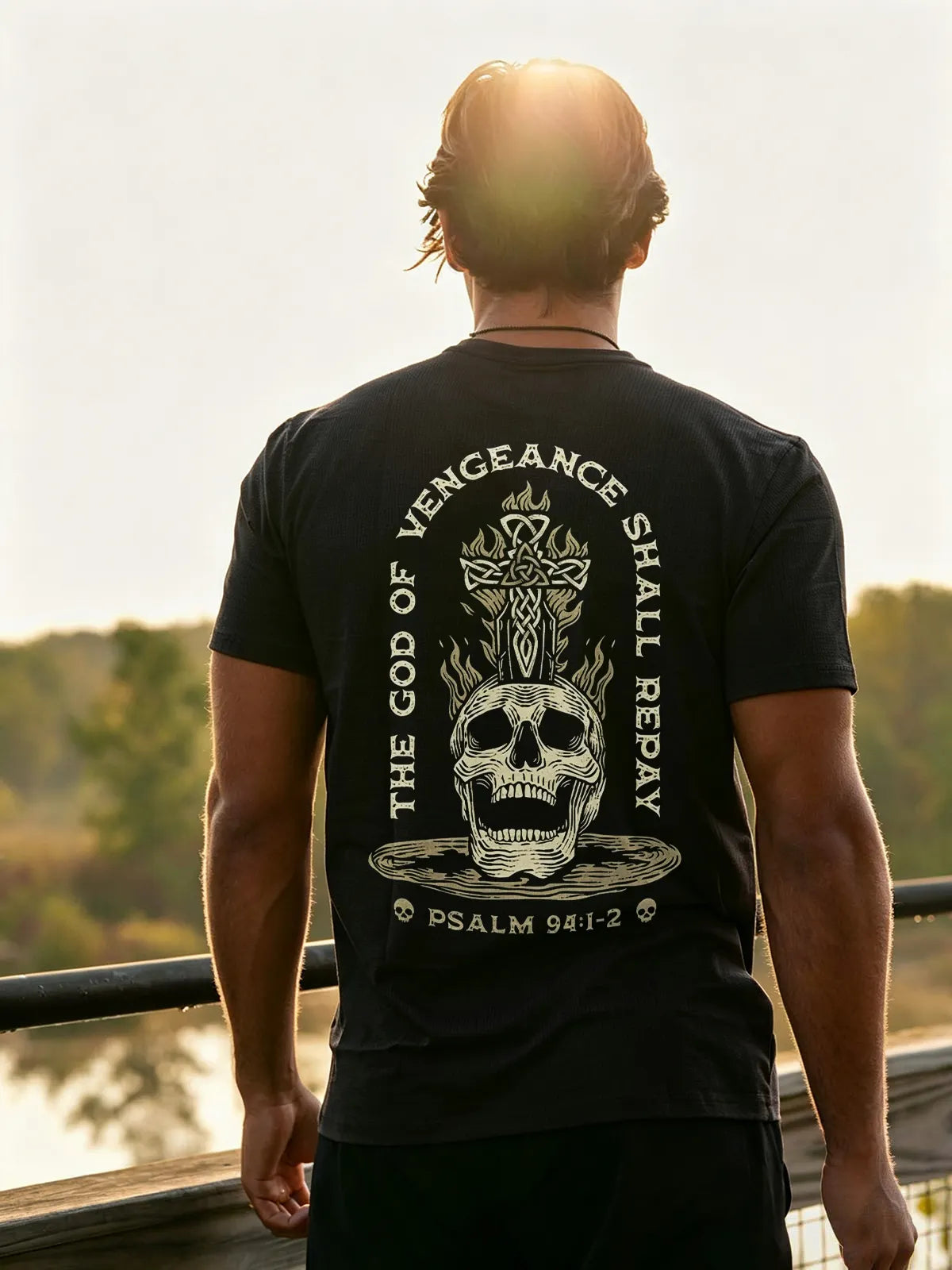 The God Of Vengeance Shall Repay Printed Men's T-shirt