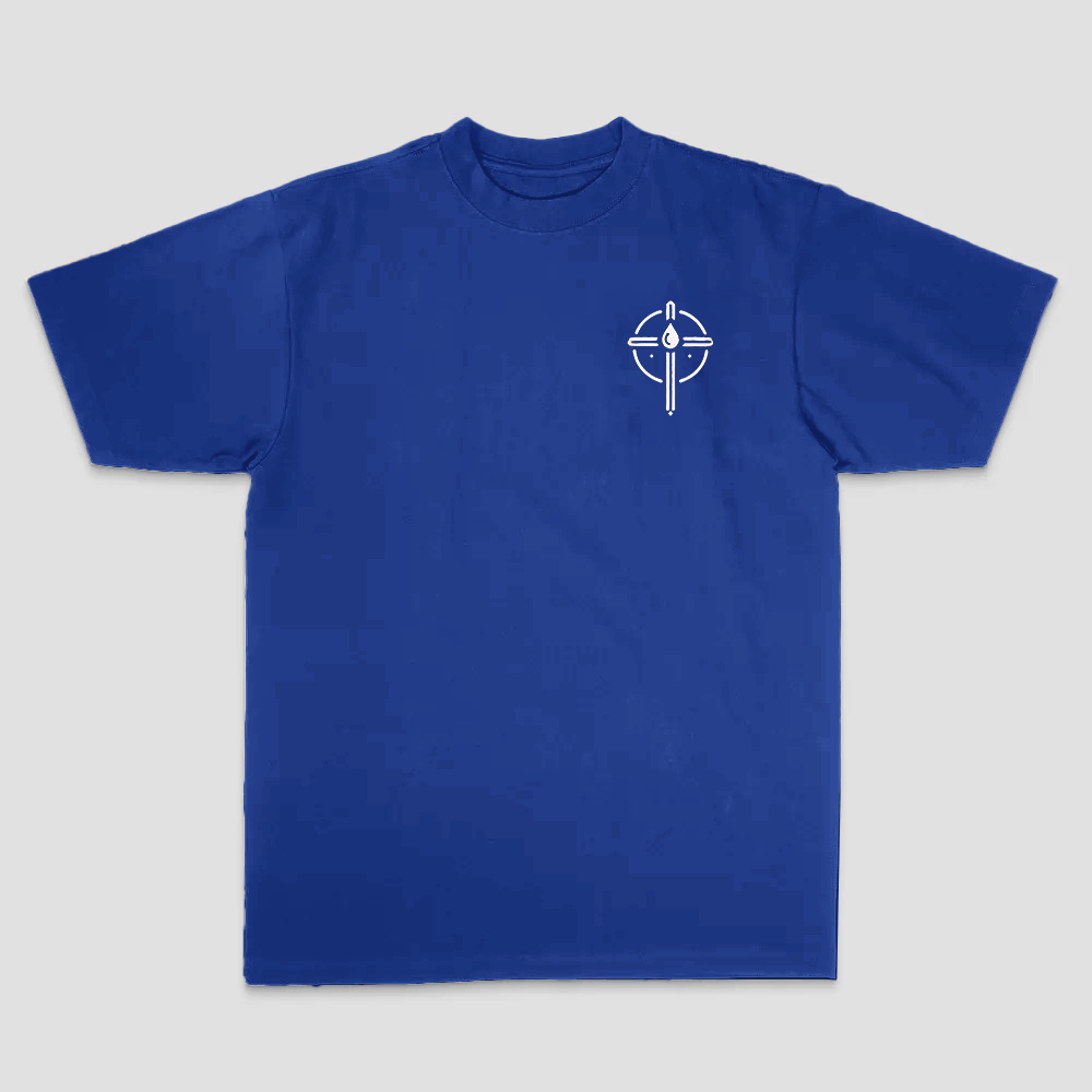 Christian And Tattooed Praying Hands Rose Bible Verse Printed Men's T-shirt