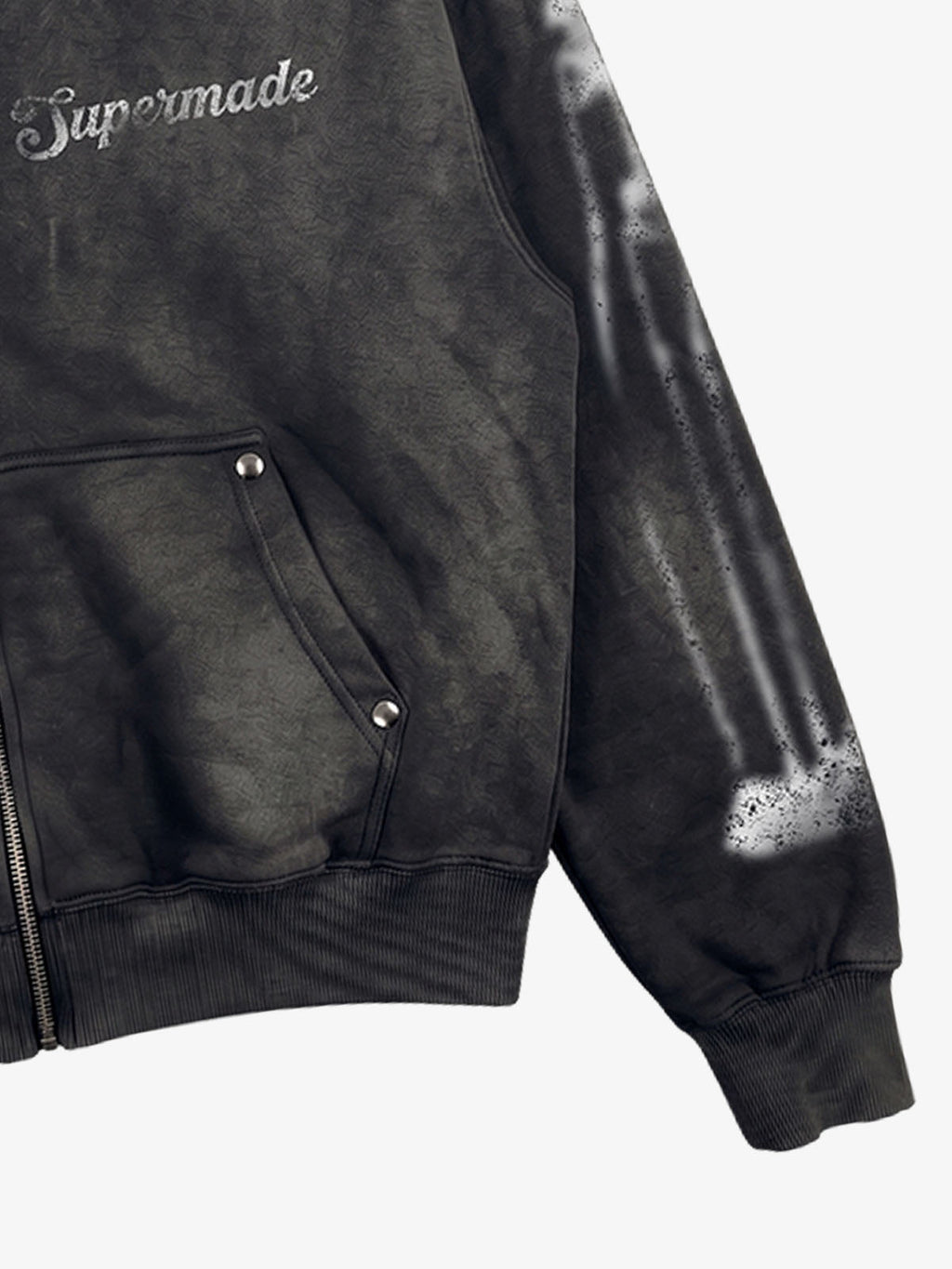 Skull Graphic Washed Hoodie