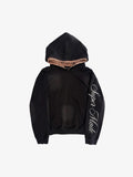 Distressed Leopard Pattern Layered Boxy Hoodie