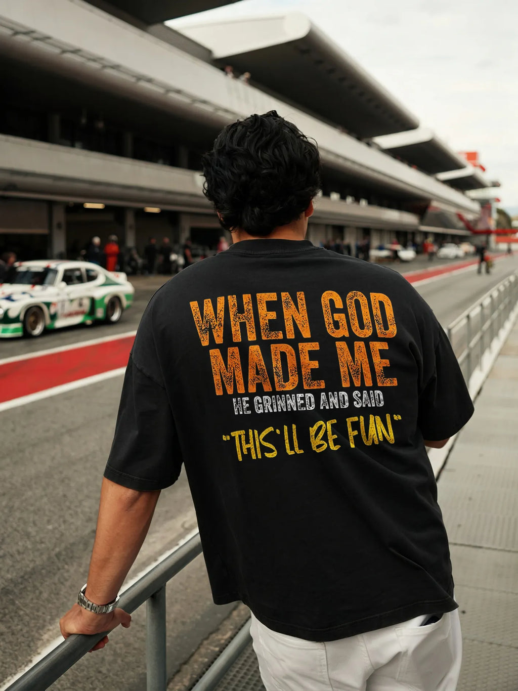 When God Made Me He Grinned And Said "This'll Be Fun" Printed Men's T-shirt