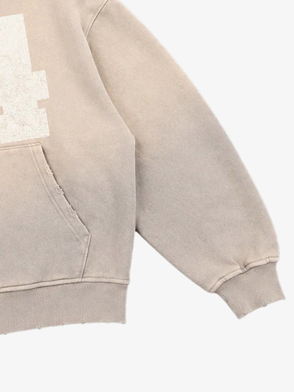 Washed Ombré Number Graphic Zip Hoodie