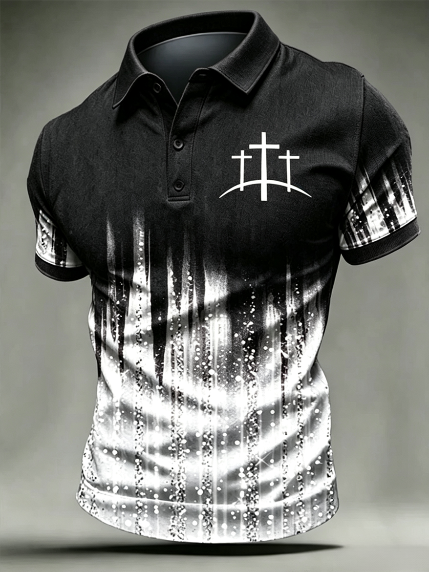 Faith Cross Commemorative Printed Polo Shirt