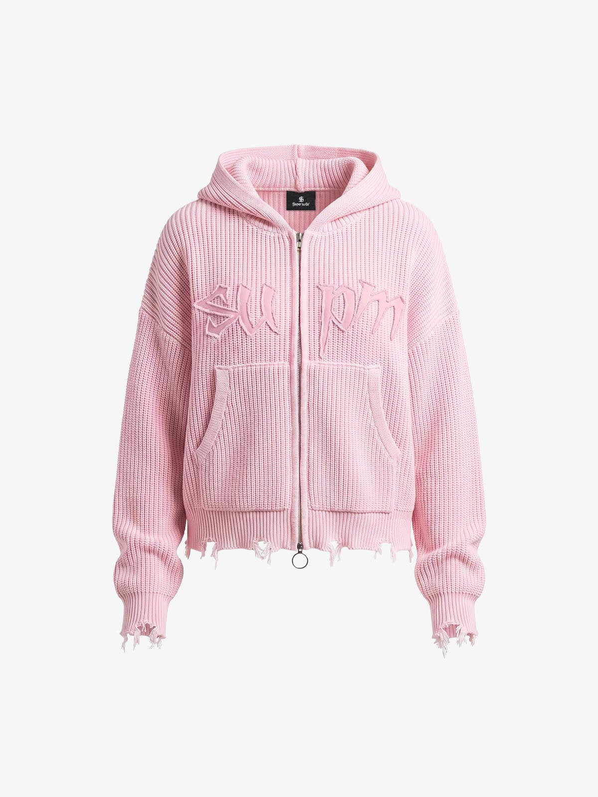 Embroidered Logo Zip-Up Hoodie