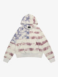 Distressed Star Stripe Graphic Zip-Up Hoodie