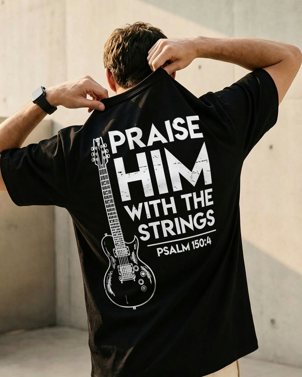 Praise Him With The Strings Printed Men's T-shirt
