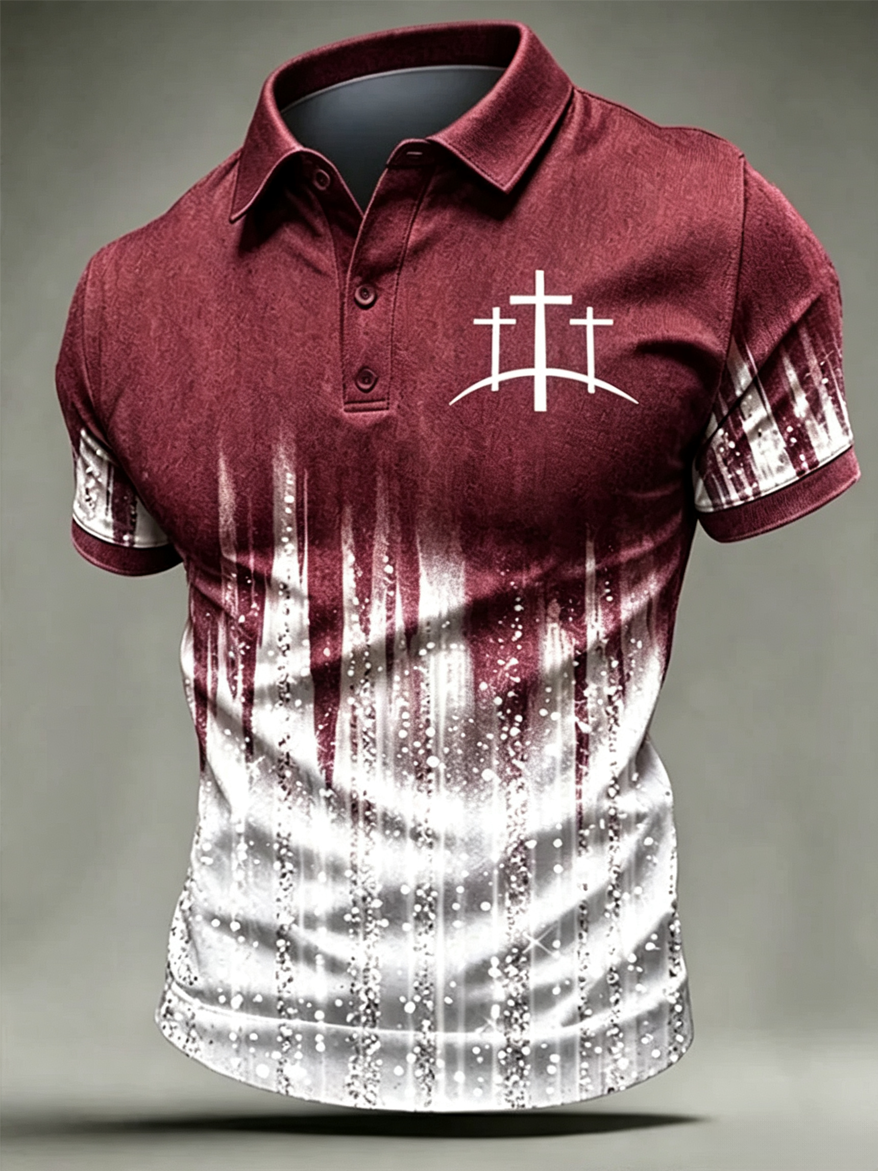 Faith Cross Commemorative Printed Polo Shirt