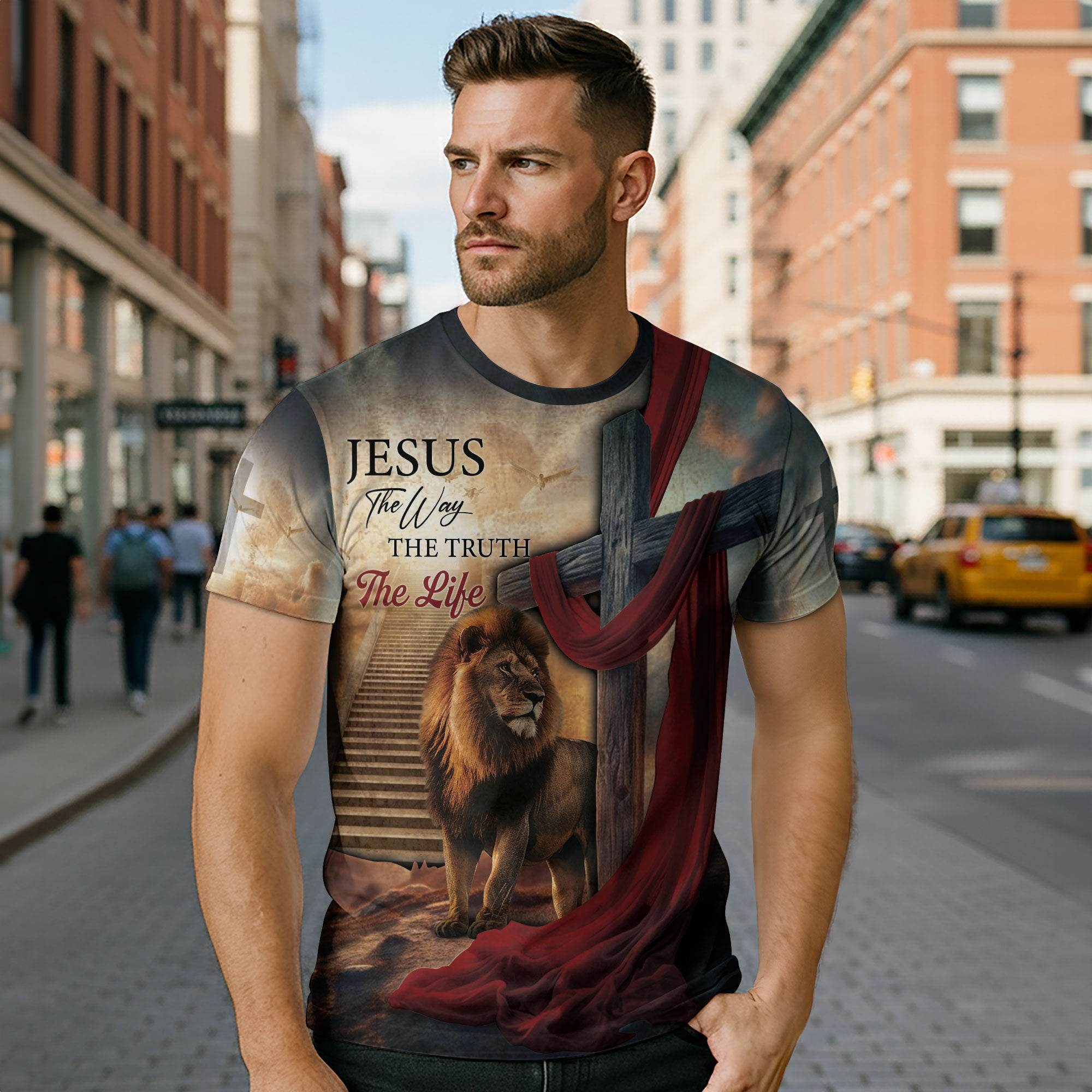 Christian Lion Of Judah Wilderness Tee – Jesus Is The Way (2 Side Version)