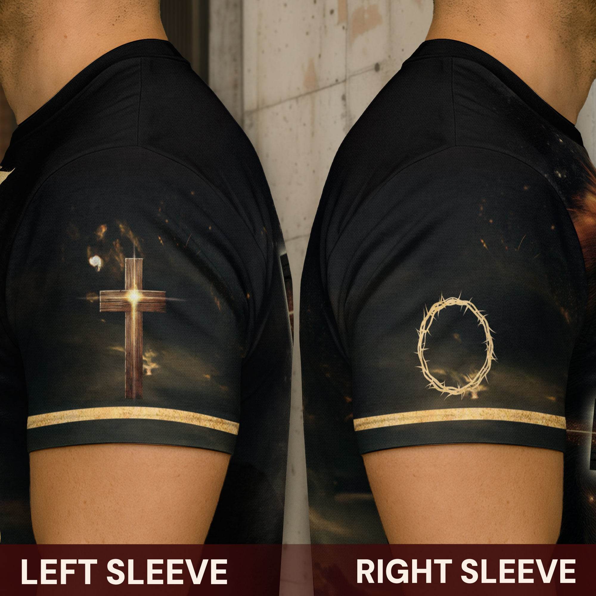 Faith Over Fear Lion and Cross Double-Sided Christian T-Shirt
