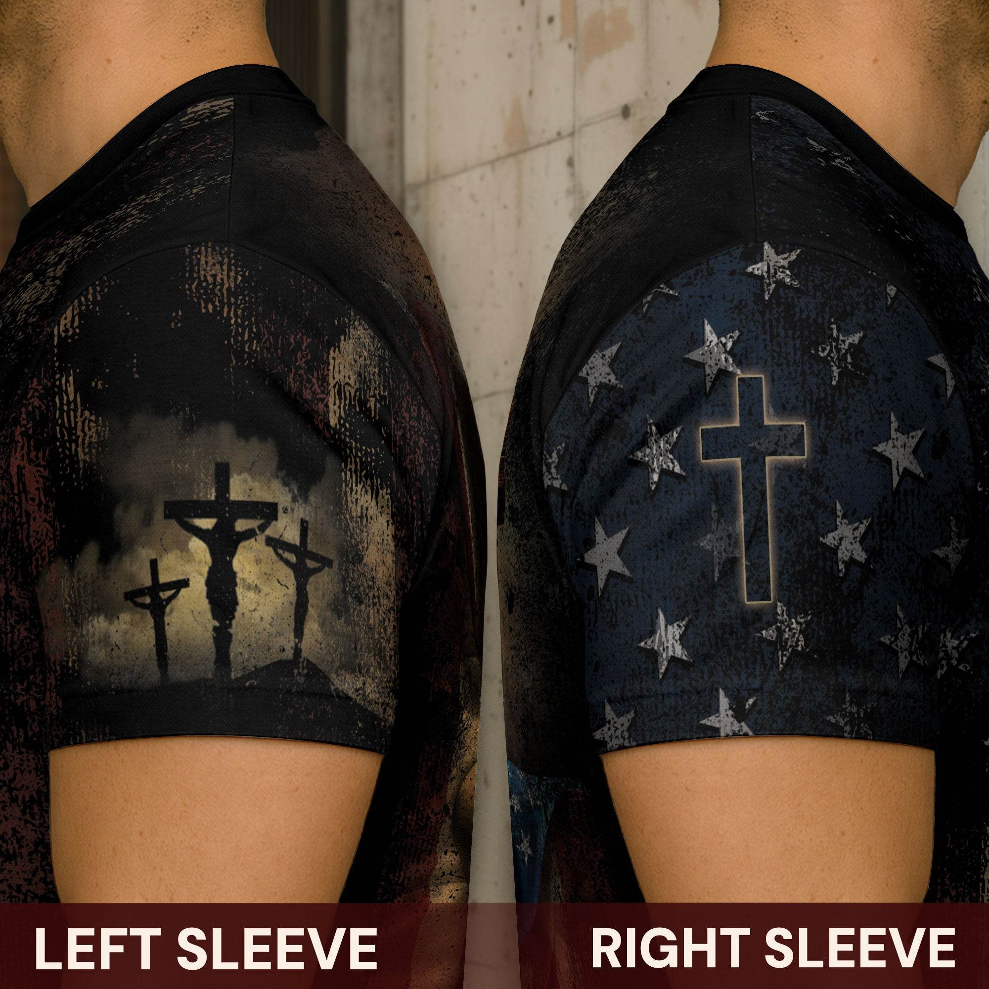 One Nation Under God | Rugged Cross & Crucified Savior Patriotic Tee