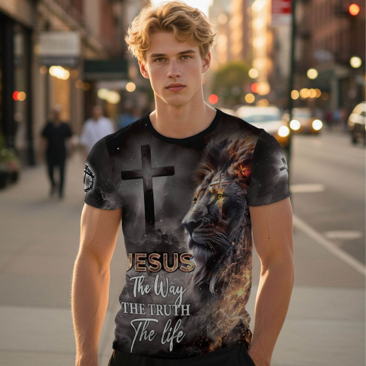 Jesus – The Way, The Truth, The Life | Lion of Judah Double-Sided Tee