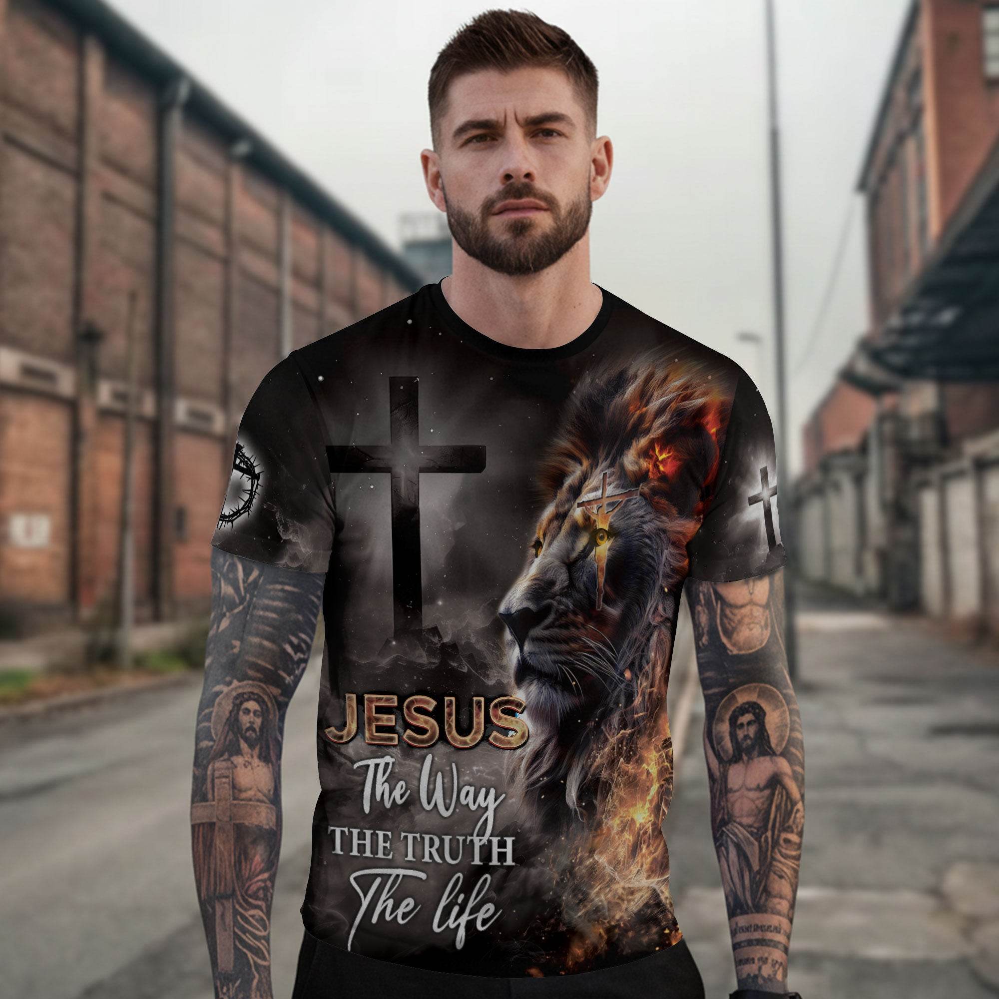 Jesus – The Way, The Truth, The Life | Lion of Judah Double-Sided Tee