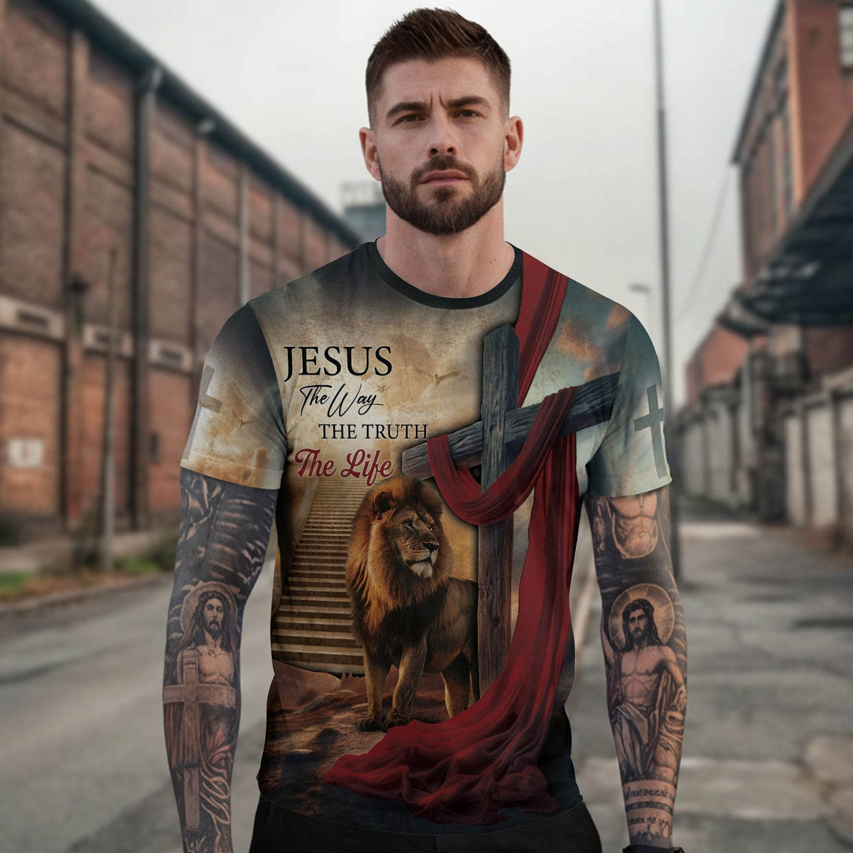 Christian Lion Of Judah Wilderness Tee – Jesus Is The Way (2 Side Version)