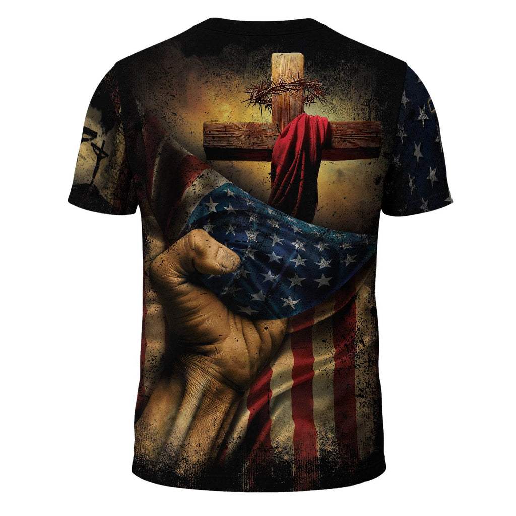FAITH OVER FEAR | Psalms 118:6 Cross & Crown Patriotic Tee