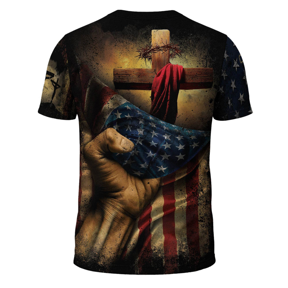 FAITH OVER FEAR | Psalms 118:6 Cross & Crown Patriotic Tee