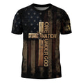 One Nation Under God | Rugged Cross & Crucified Savior Patriotic Tee
