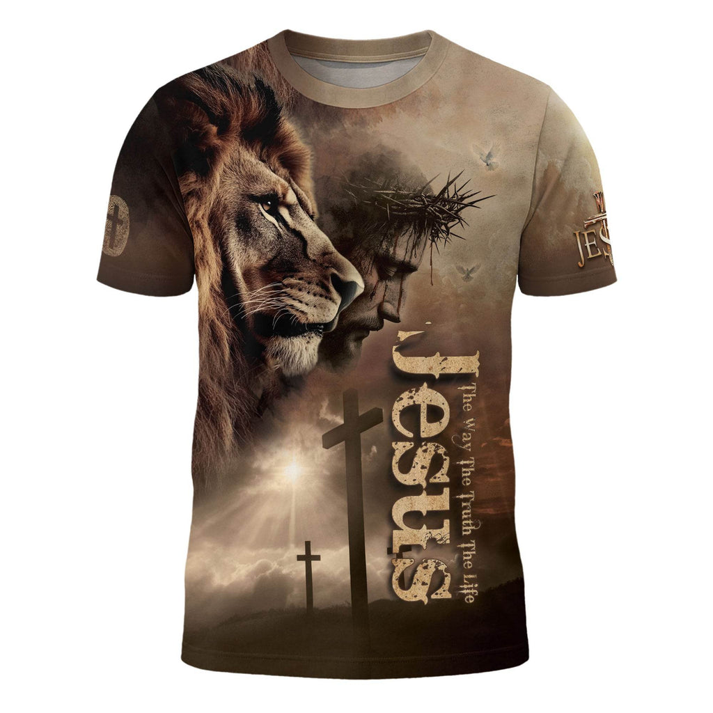 Jesus: The Way, The Truth, The Life | Faith-Driven Lion Design T-Shirt