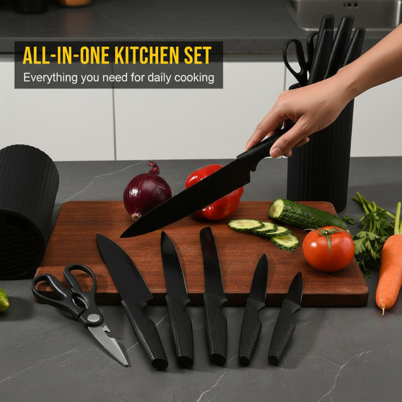 ✨Last Day Sale 49% OFF!!✨Modern 7-in-1 Kitchen Knife & Scissors Set