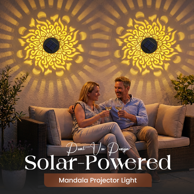 🏵️💓Surprise Price: Only £7.99!!🔥Solar-Powered Mandala Projector Light🎁🏠