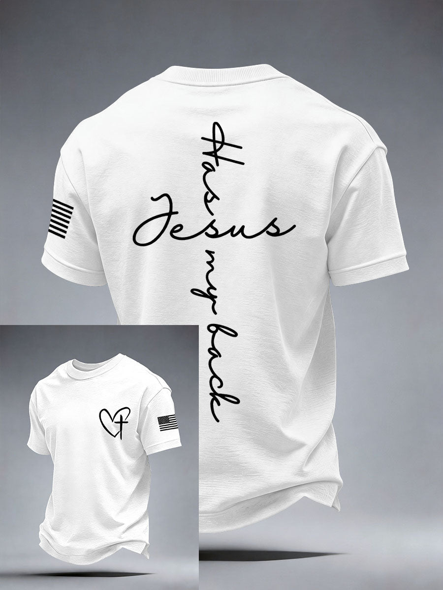 Men's Jesus Has My Back Print T-Shirt