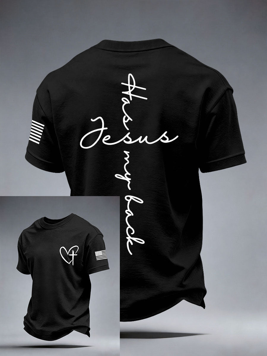 Men's Jesus Has My Back Print T-Shirt