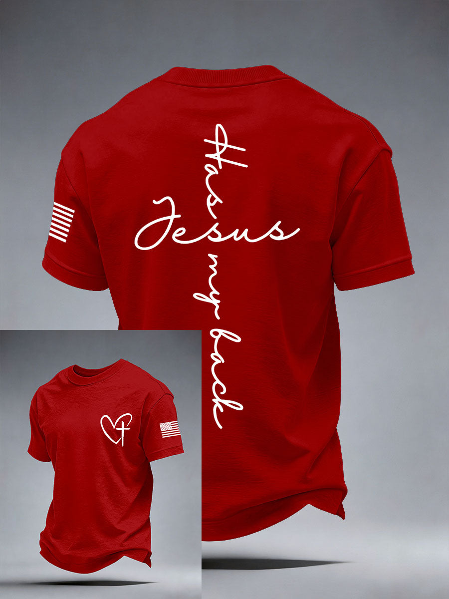 Men's Jesus Has My Back Print T-Shirt