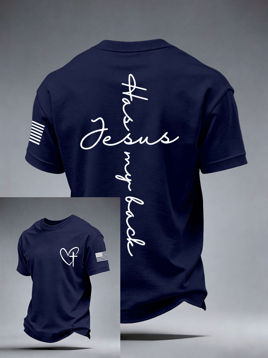 Men's Jesus Has My Back Print T-Shirt