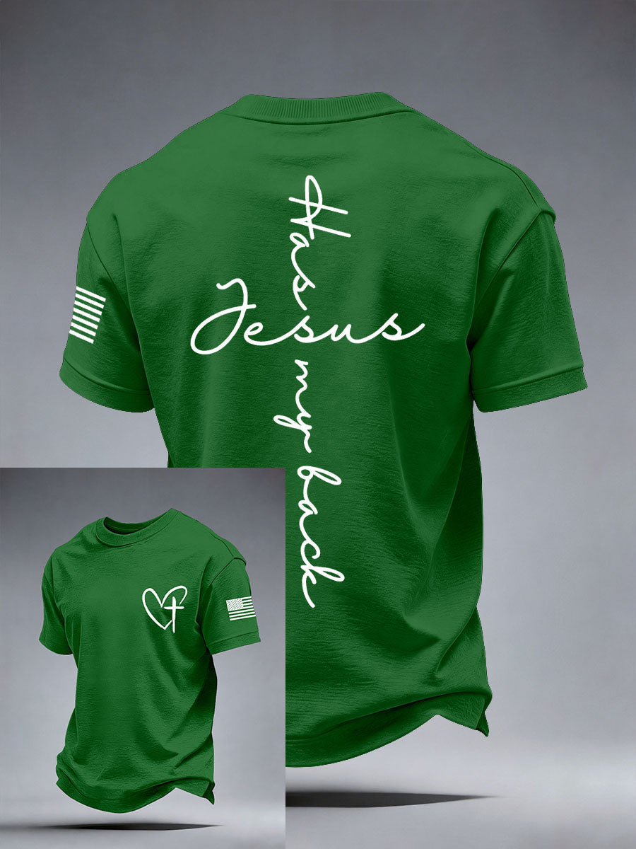 Men's Jesus Has My Back Print T-Shirt