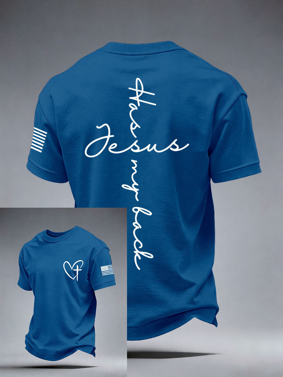 Men's Jesus Has My Back Print T-Shirt