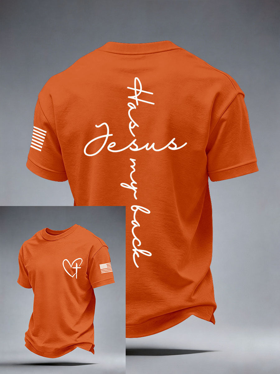 Men's Jesus Has My Back Print T-Shirt