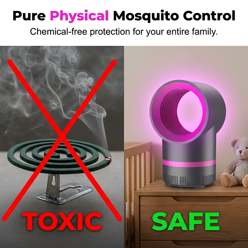 🥳2026 HOT SALE🥳💞50K+ SOLD!💤🦟 50% OFF! LED Mosquito Killer – Vortex suction, 360° attraction. Pure physical, no sprays. USB powered, perfect for bedroom. 🌿✅