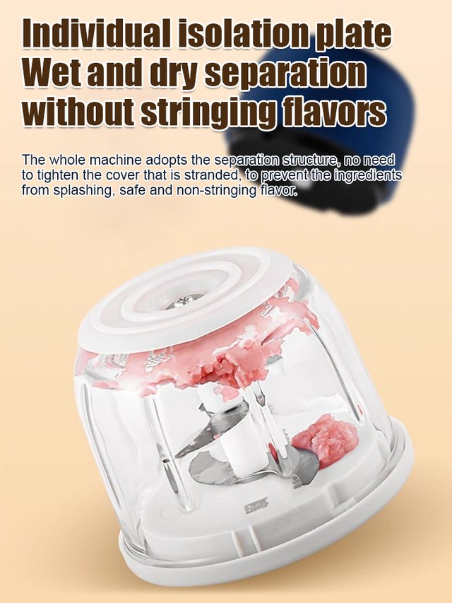 🏆🔥Last Day Special Price £8.99! ⏰Cordless Multifunctional Mini Electric Food Processor, Wireless Portable Kitchen Chopper for Minced Meat, Garlic & Baby Puree, Fast Food Prep Kitchen Helper