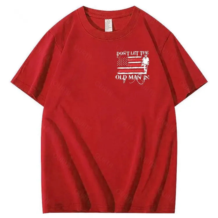 Vintage Don't Let The Old Man In Pattern 100&Cotton Print T-Shirt