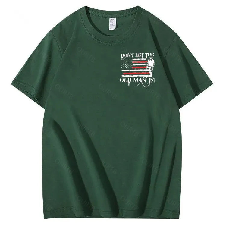 Vintage Don't Let The Old Man In Pattern 100&Cotton Print T-Shirt