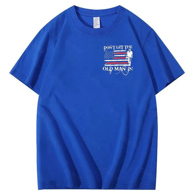 Vintage Don't Let The Old Man In Pattern 100&Cotton Print T-Shirt