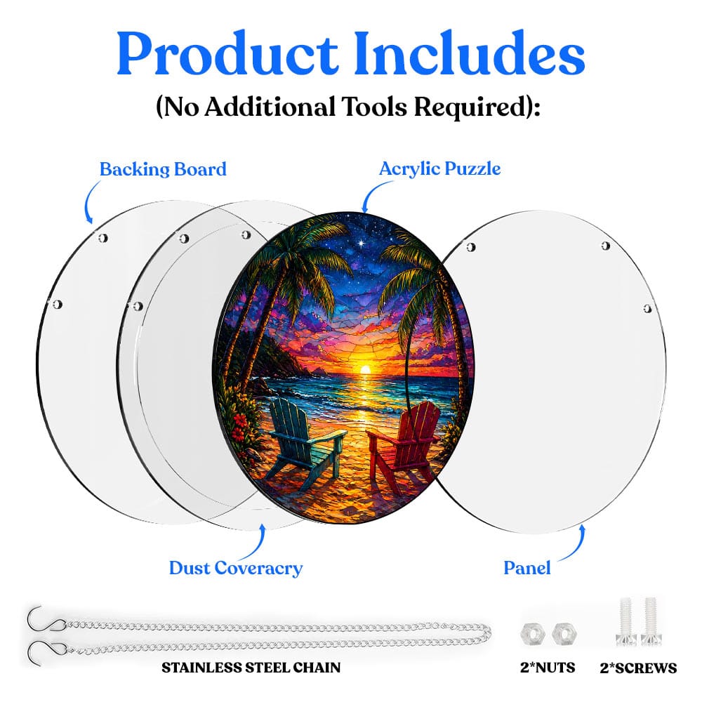 Acrylic Jigsaw Puzzle Suncatcher - Paradise View