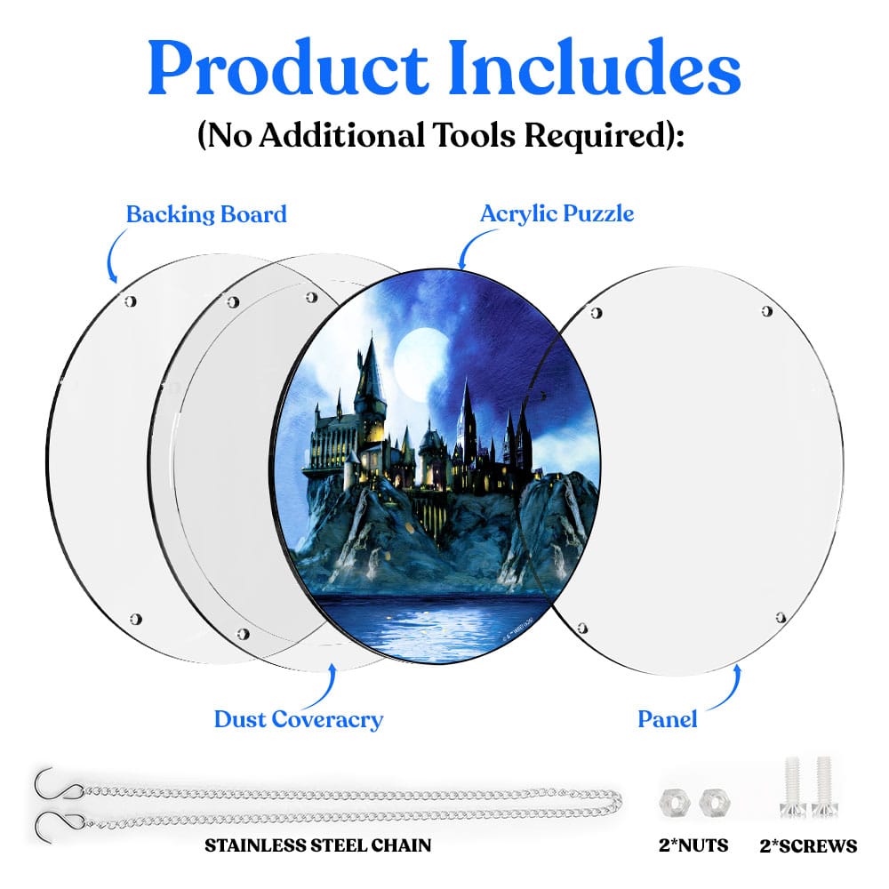 Acrylic Jigsaw Puzzle Suncatcher - Magical Hogwarts Castle